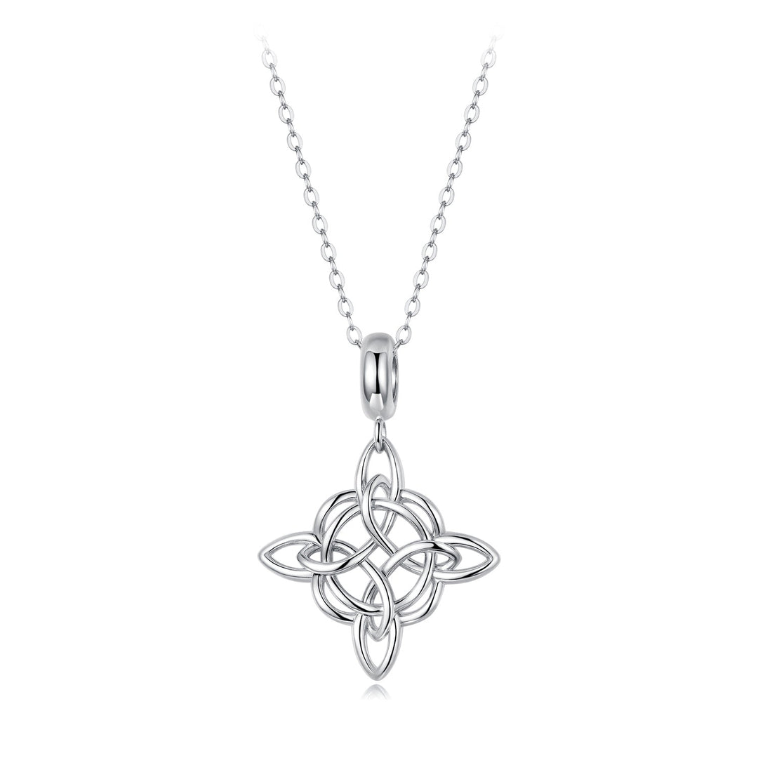 925 Sterling Silver Necklace with White Gold Plating and CZ - 40+5cm for Women
