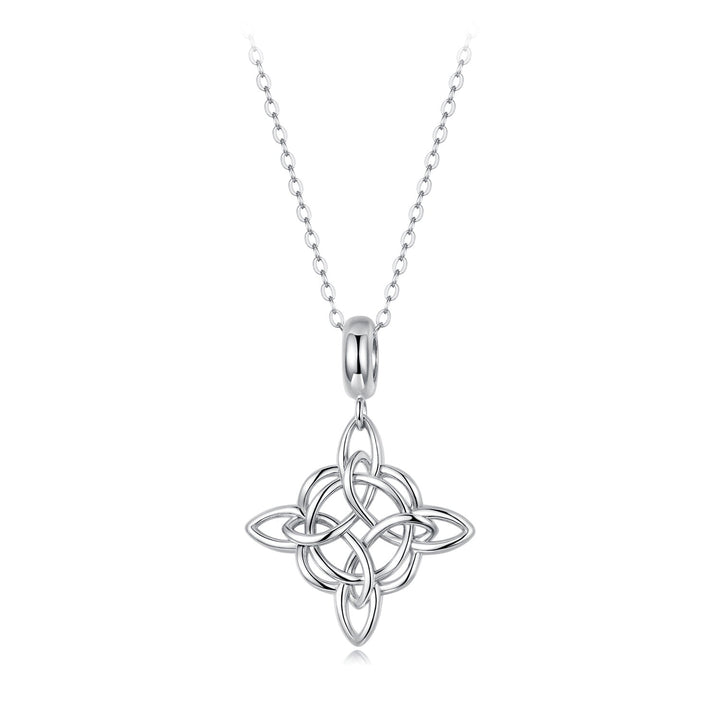925 Sterling Silver Necklace with White Gold Plating and CZ - 40+5cm for Women