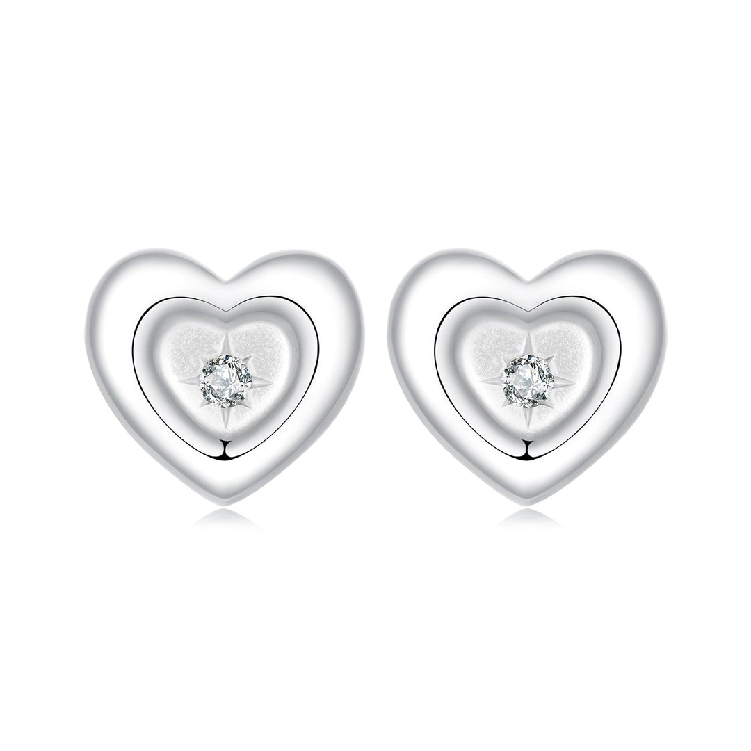925 Sterling Silver White Gold Plated CZ Earrings