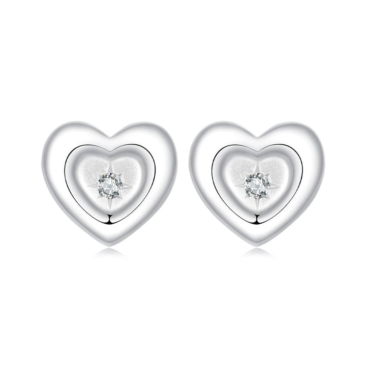 925 Sterling Silver White Gold Plated CZ Earrings