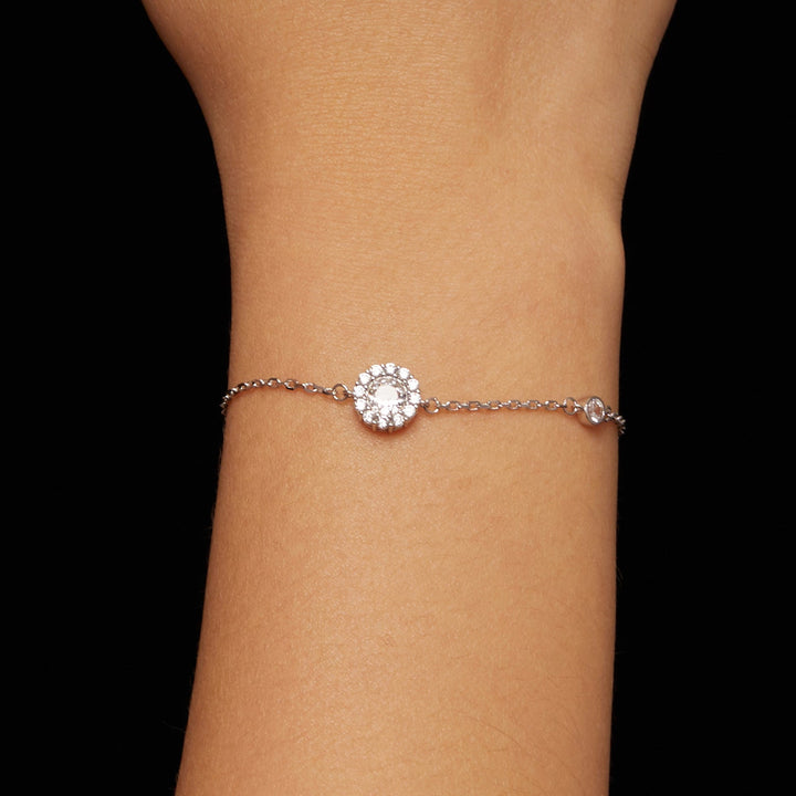 925 Sterling Silver Moissanite 0.5ct Bracelet with Pavé Setting for Women