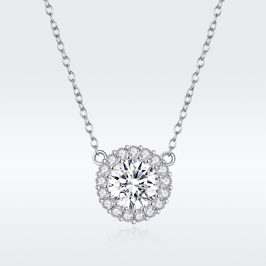925 Sterling Silver Plated Platinum 49cm Pavé Setting CZ Necklace for Women