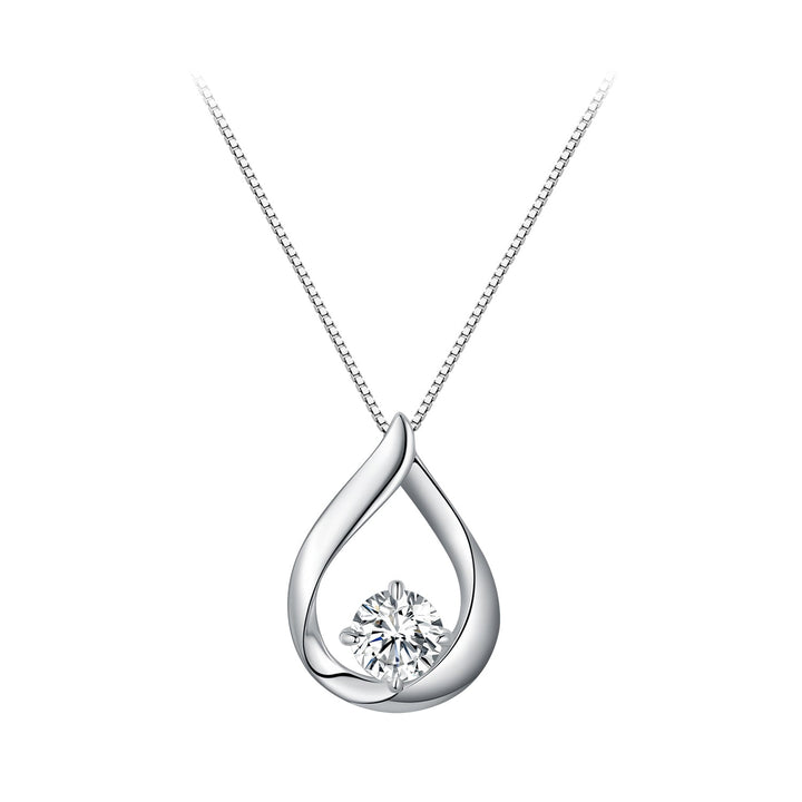 925 Sterling Silver Necklace with 1 Carat Moissanite - 400mm Length for Women