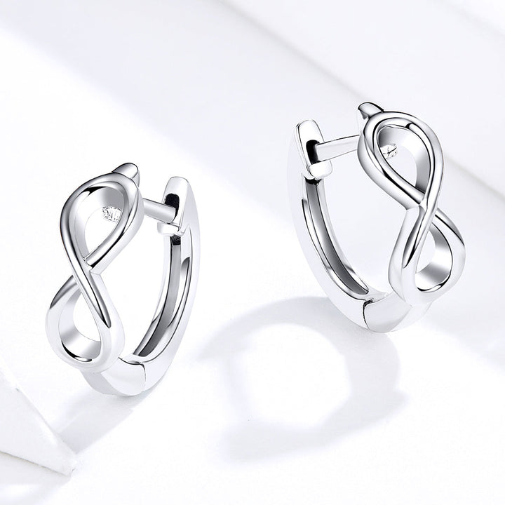 925 Sterling Silver Earrings - 1.2*0.4cm, Platinum Plated for Women