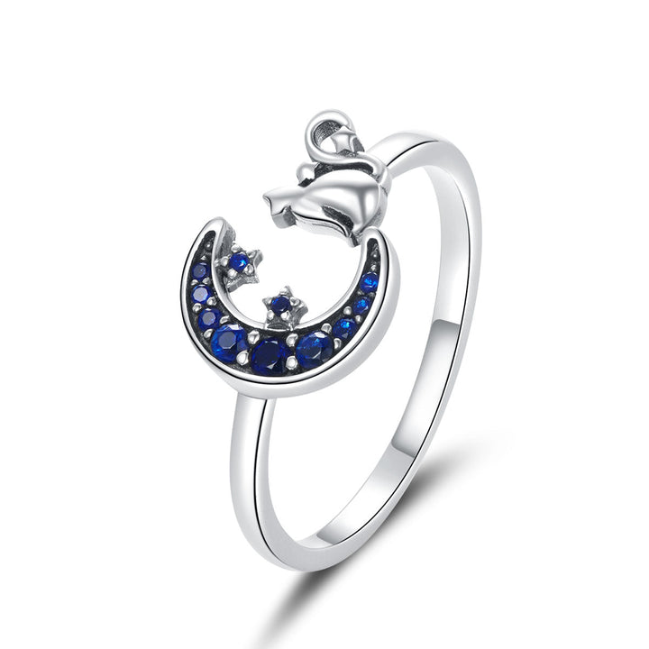 S925 Sterling Silver Oxidized Pavé Setting CZ Ring