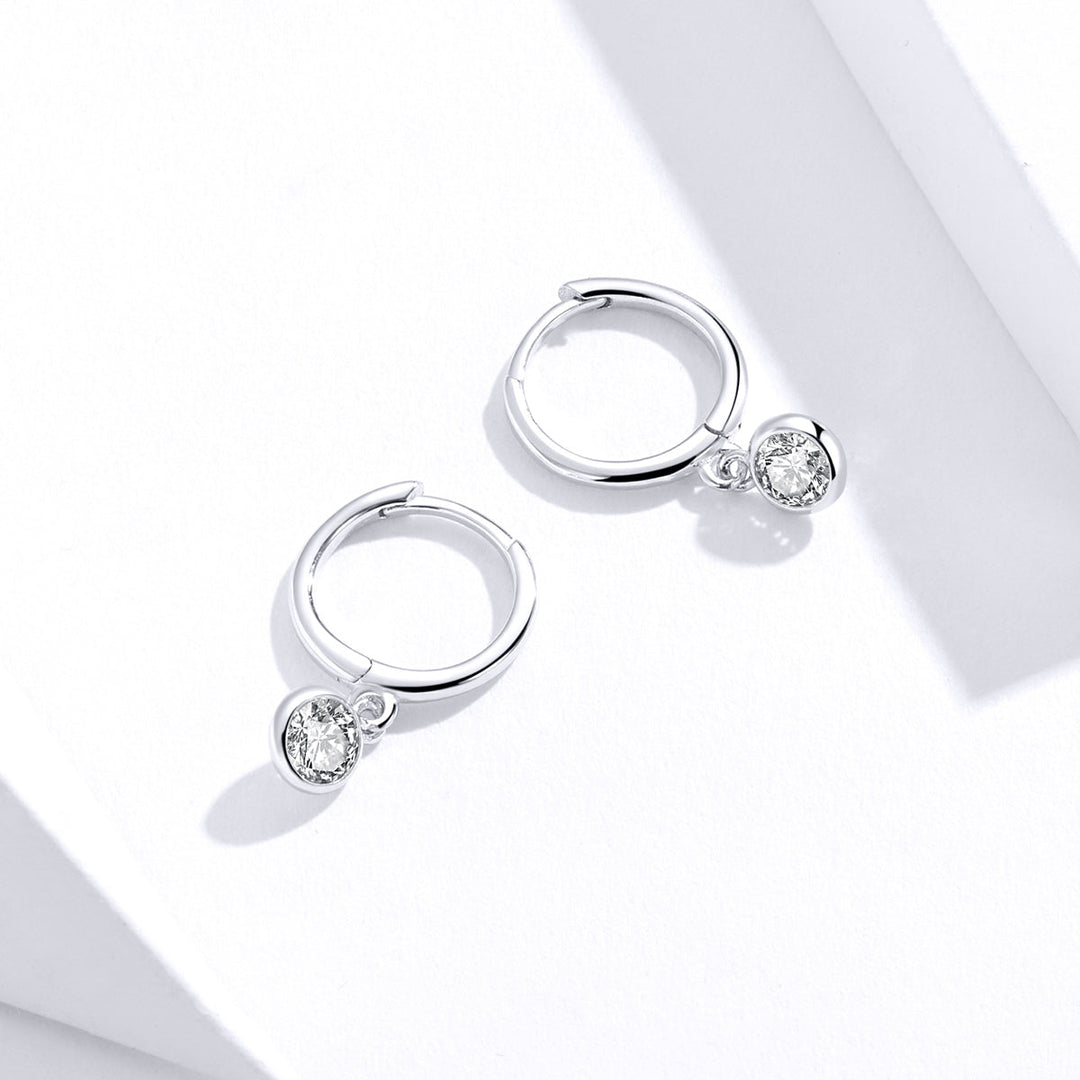925 Sterling Silver Gold Plated Pavé Setting CZ Earrings for Women