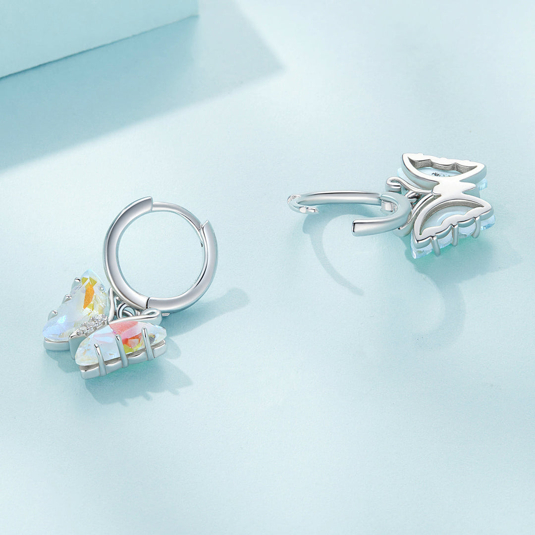 925 Sterling Silver Earrings with Resin, 23x13mm, Plated Platinum for Women