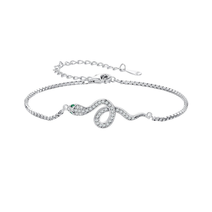 S925 Sterling Silver &amp; Pavé CZ Platinum-Plated Bracelet