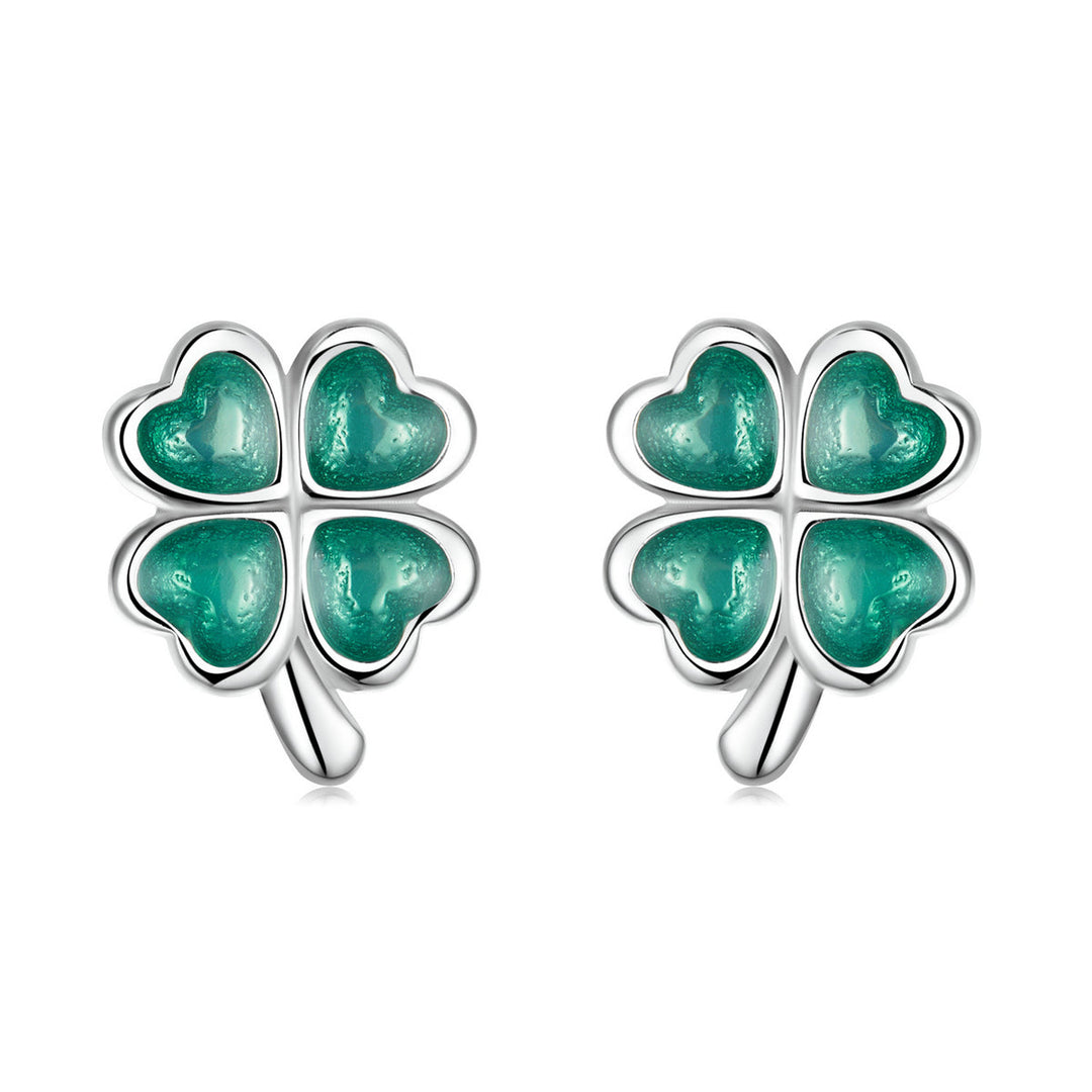 925 Sterling Silver Enamel Plated Platinum Earrings for Women
