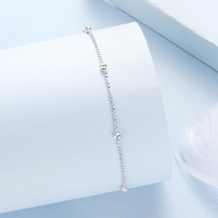 925 Sterling Silver &amp; Plated White Gold Bracelet with Adjustable Length
