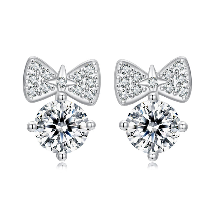925 Sterling Silver Earrings with CZ and White Gold Plating for Women