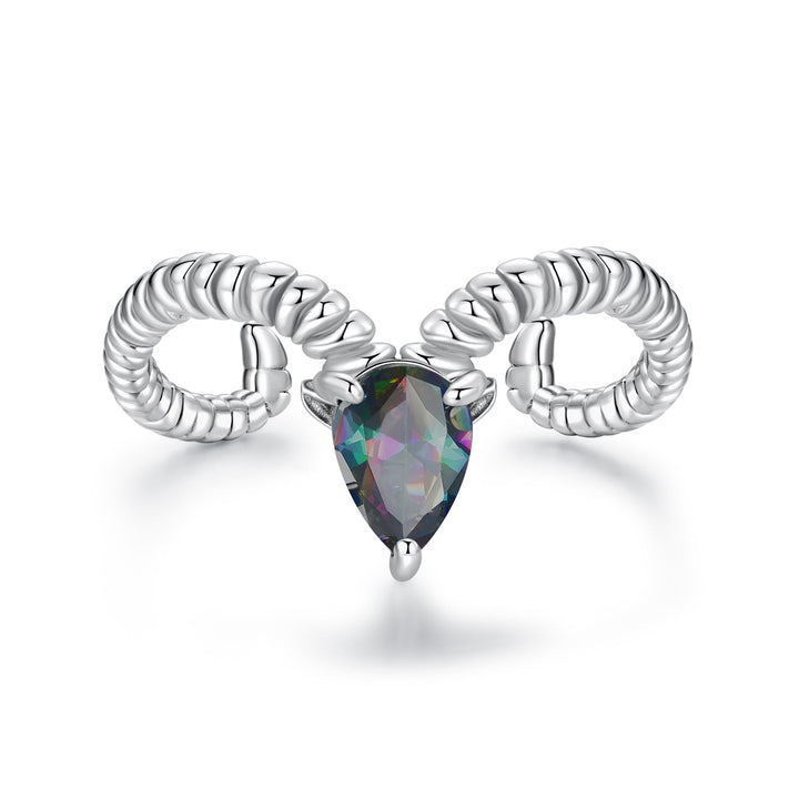 925 Sterling Silver Ring with Transparent Glass - Stylish E | 0.2cm Width for Women