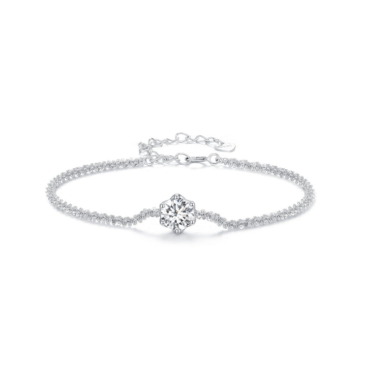 925 Sterling Silver 1 Carat Moissanite Bracelet for Women
