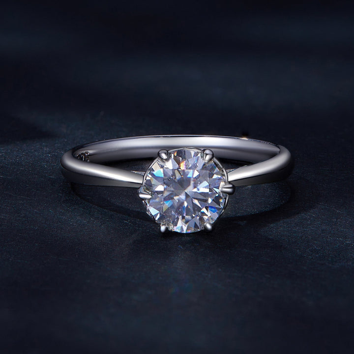 925 Sterling Silver Moissanite 1 Carat Ring Size 6 for Women