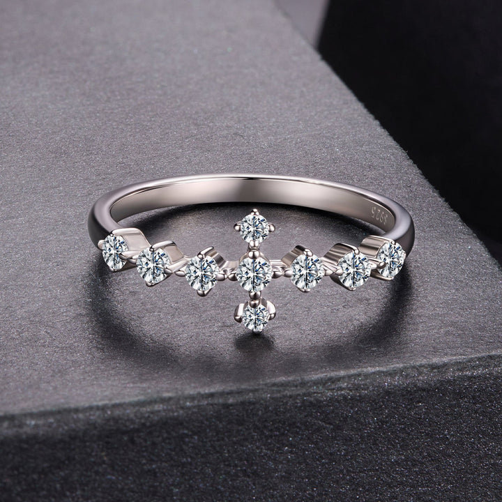 925 Sterling Silver Moissanite 0.15-0.20 Carat Ring for Women, Size 6