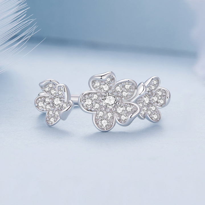 S925 Sterling Silver Pavé Setting CZ Ring for Women