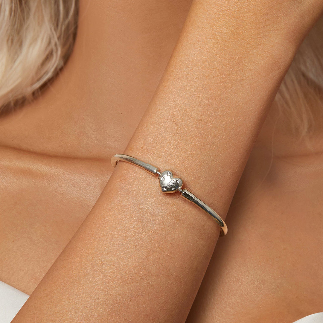 925 Sterling Silver White Gold Plated 17.0cm CZ Bracelet for Women