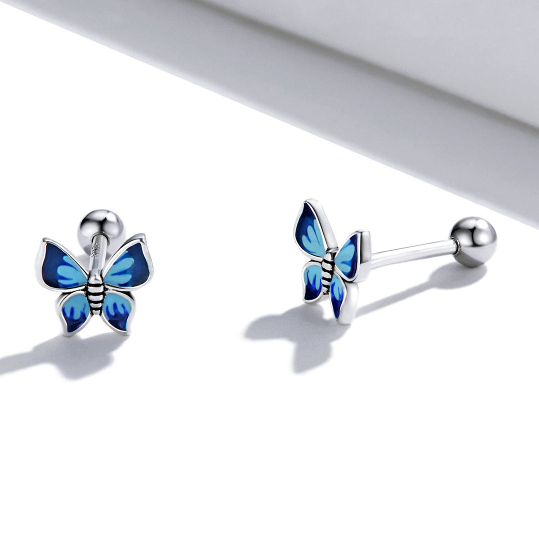 S925 Sterling Silver Enamel Oxidized Earrings for Women
