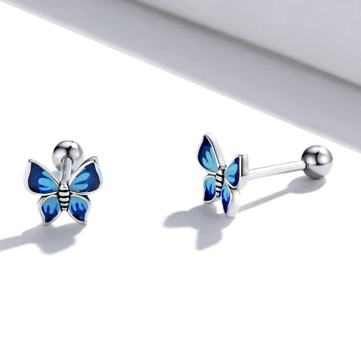 S925 Sterling Silver Enamel Oxidized Earrings for Women