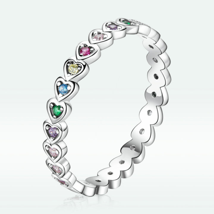 925 Sterling Silver &amp; Platinum Plated 0.29cm CZ Ring for Women Size 6.0