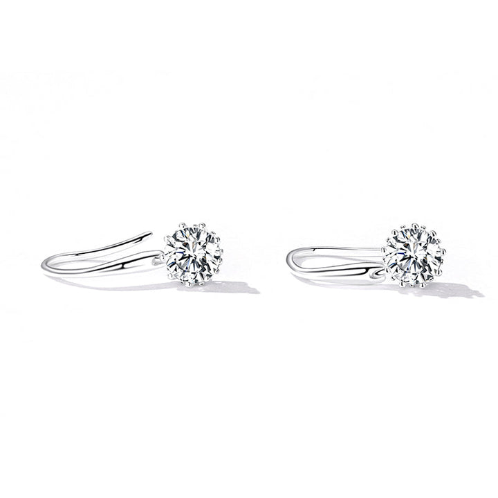 925 Sterling Silver Earrings with Pavé Setting and Platinum Plating