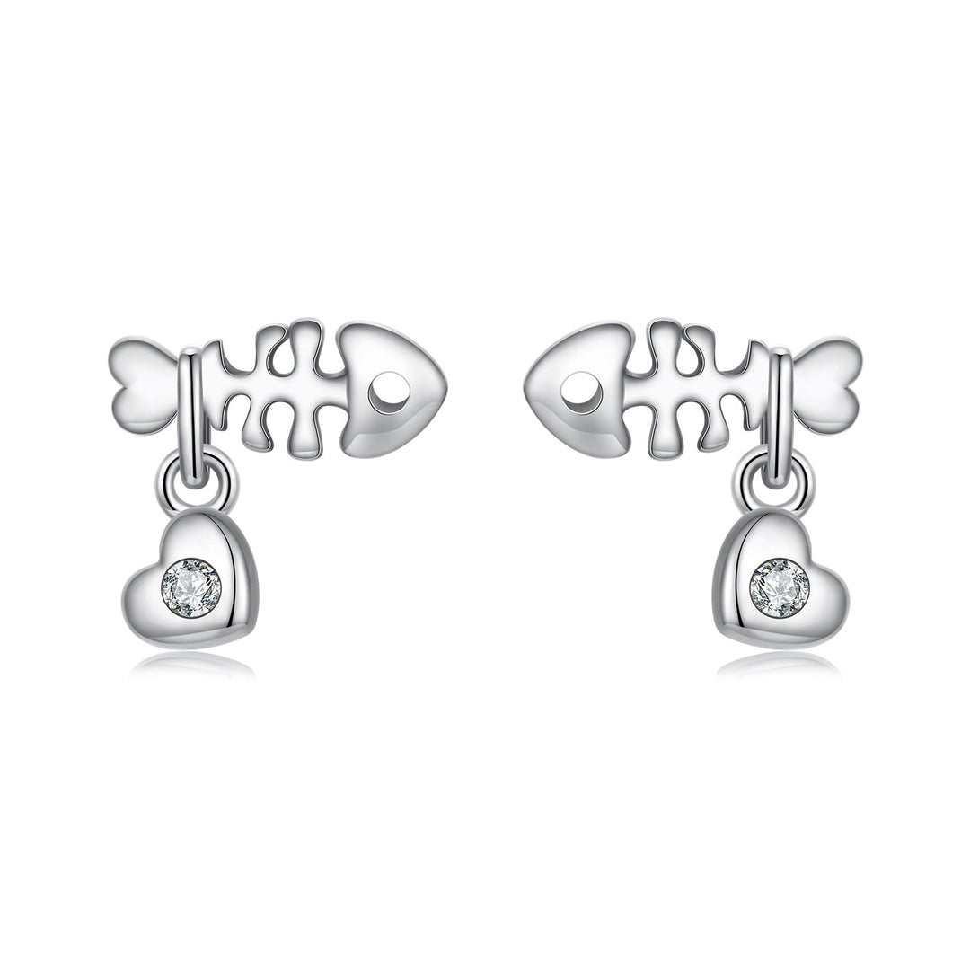 925 Sterling Silver Earrings with Pavé Setting CZ in Oxidized Silver