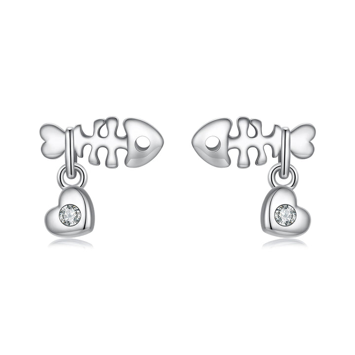 925 Sterling Silver Earrings with Pavé Setting CZ in Oxidized Silver
