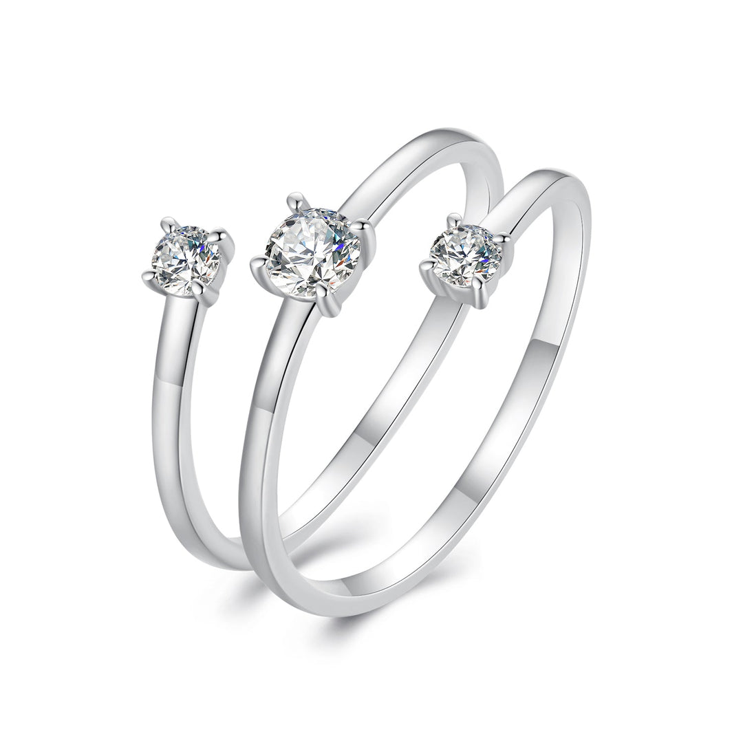 925 Sterling Silver 3mm Moissanite Ring for Women