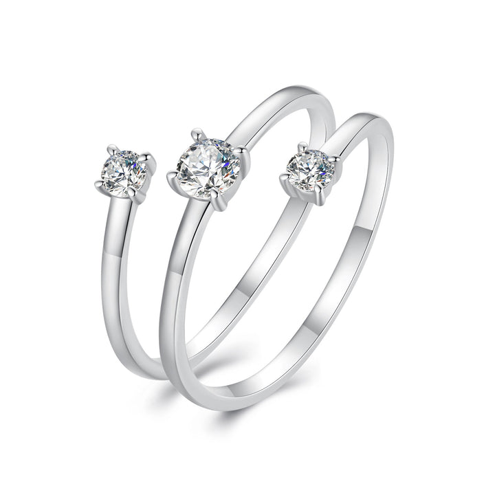 925 Sterling Silver 3mm Moissanite Ring for Women
