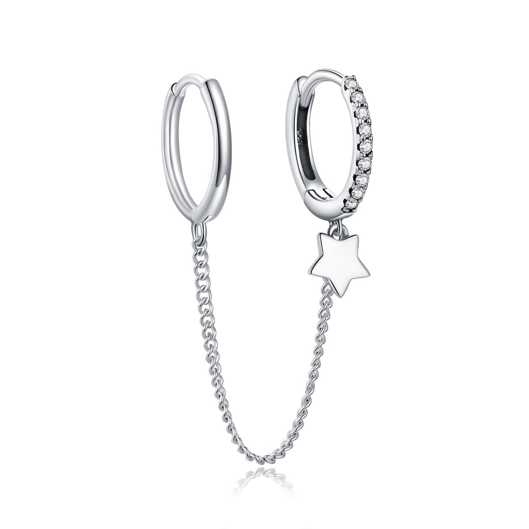 925 Sterling Silver Oxidized Pavé Setting CZ Earrings