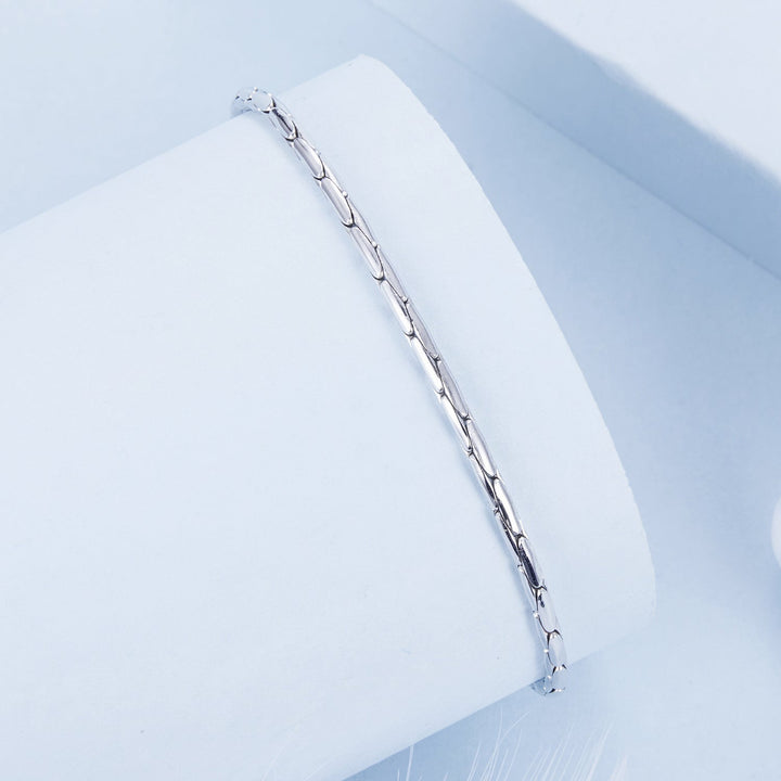 925 Sterling Silver + White Gold Plated Bracelet