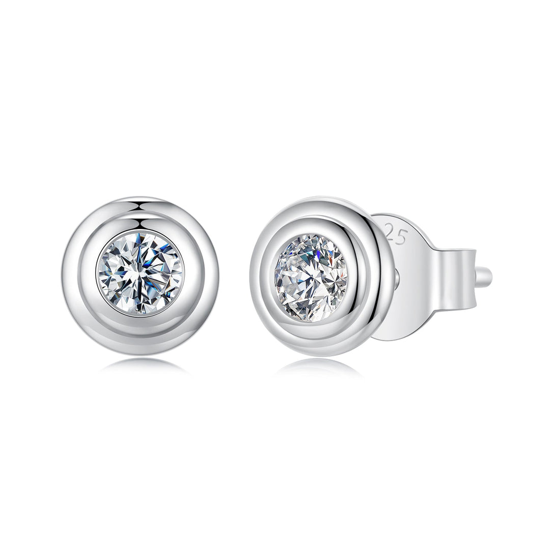 925 Sterling Silver 0.1 Carat Genuine Moissanite Earrings for Women