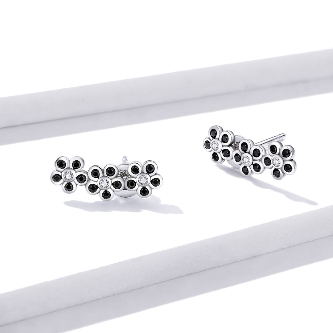 925 Sterling Silver Earrings with Pavé Setting CZ