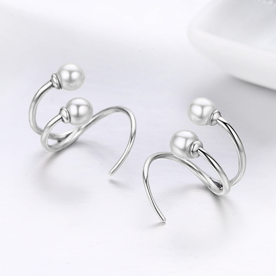 925 Sterling Silver Oxidized Earrings with Shell Pearl for Women