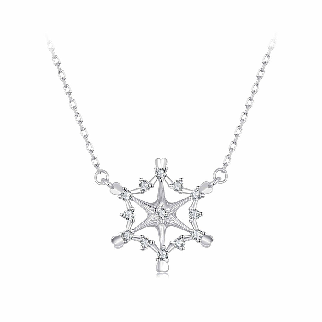 925 Sterling Silver White Gold Plated 1.8x1.9cm CZ Pendant Necklace for Women
