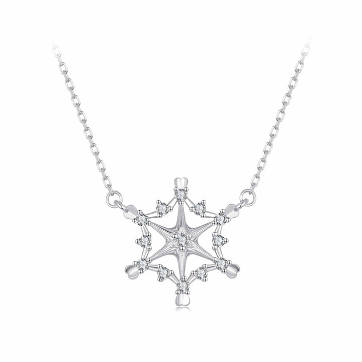 925 Sterling Silver White Gold Plated 1.8x1.9cm CZ Pendant Necklace for Women