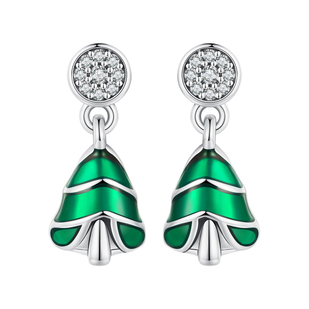 925 Sterling Silver Earrings with Enamel and Pavé Set CZ in Oxidized Silver