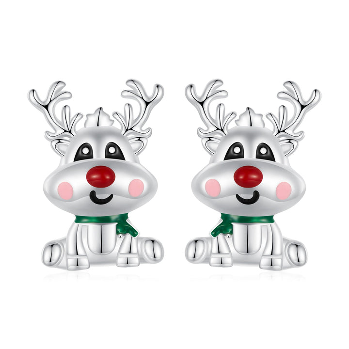 925 Sterling Silver Enamel Earrings 12x9mm