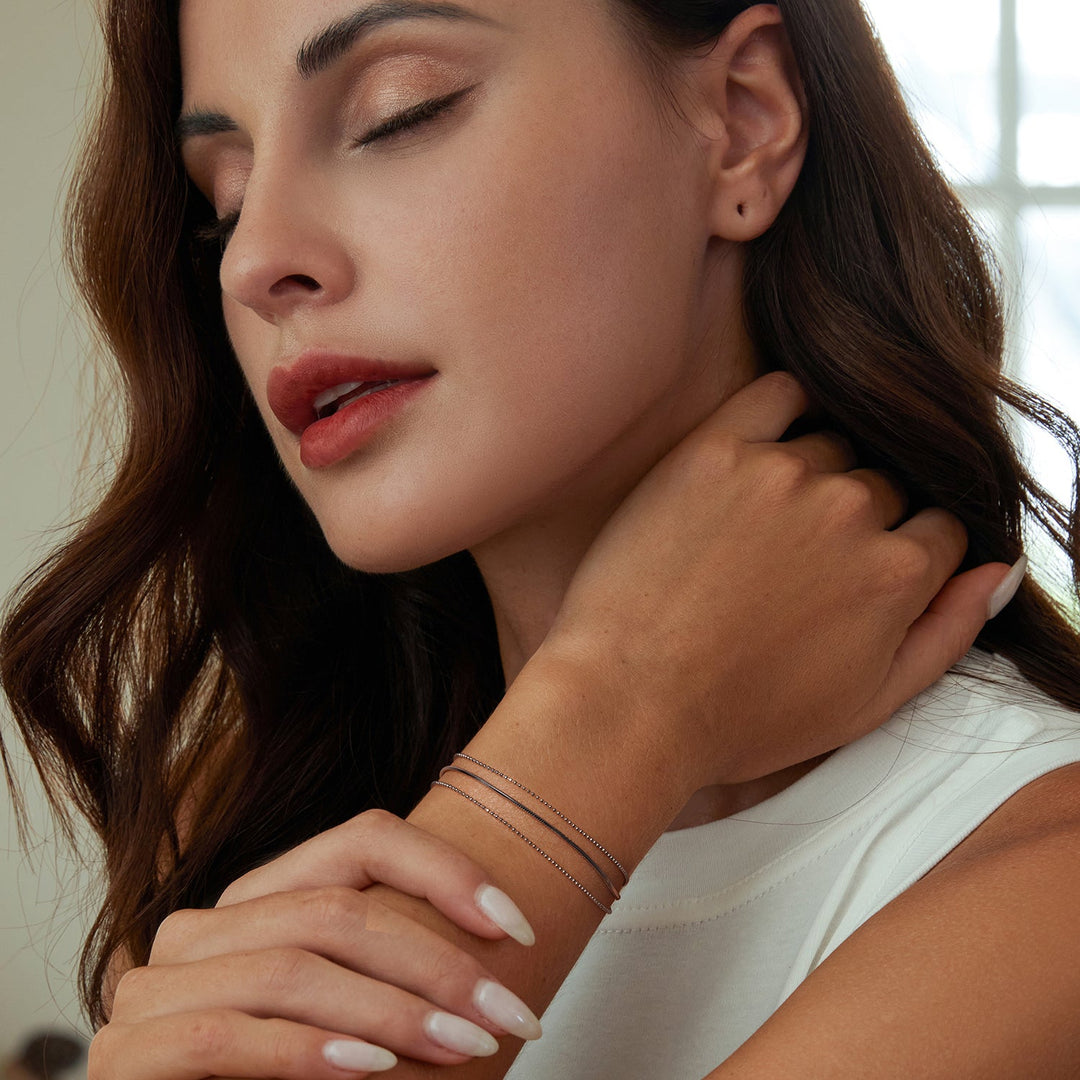925 Sterling Silver &amp; White Gold Plated Bracelet