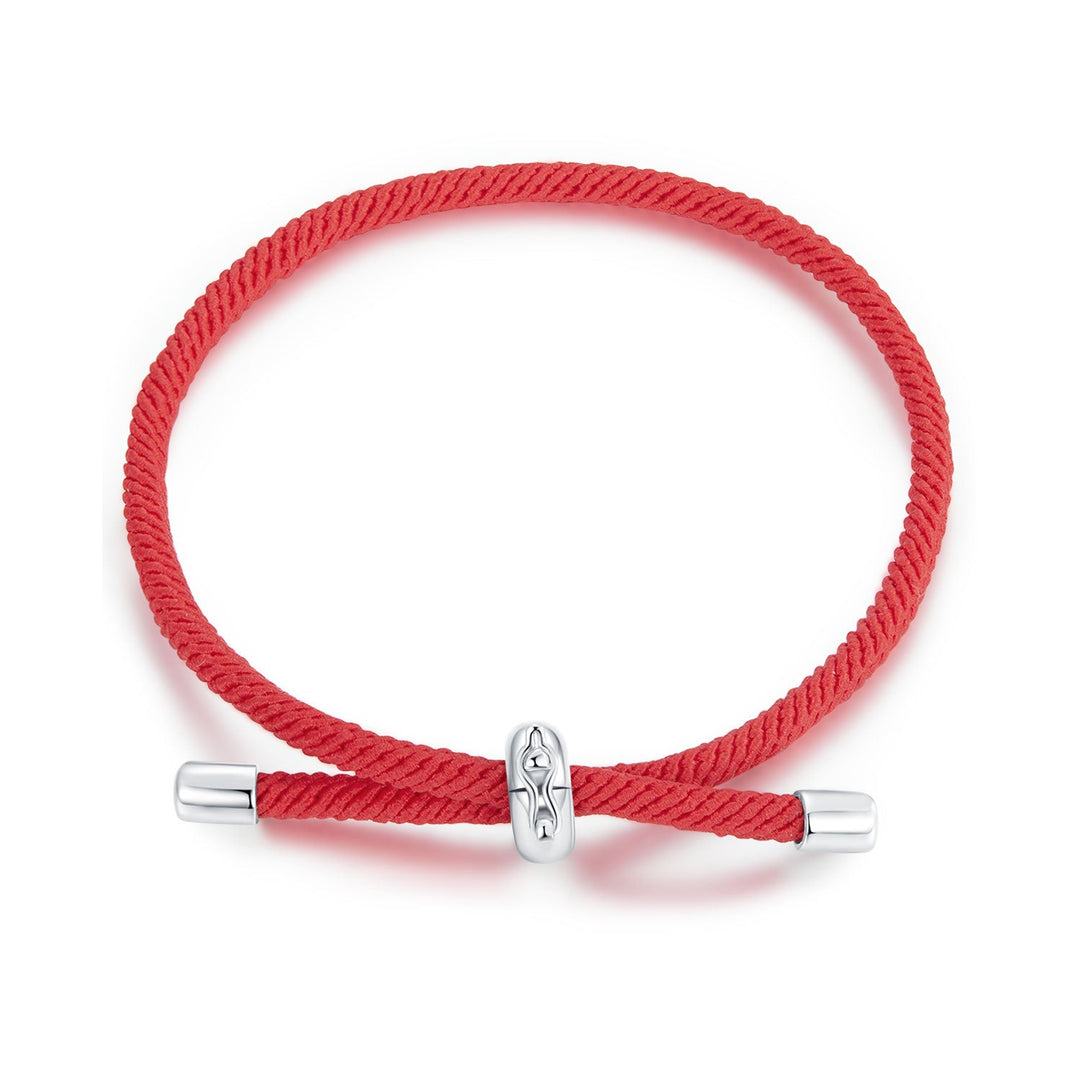 925 Sterling Silver and White Gold Plated Rope Bracelet for Men
