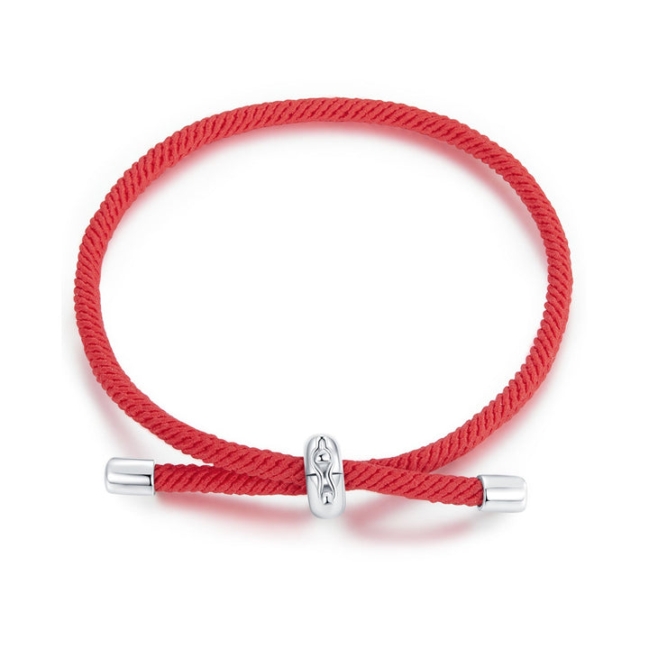 925 Sterling Silver and White Gold Plated Rope Bracelet for Men