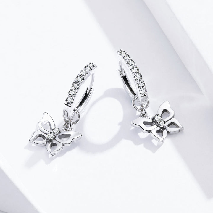 S925 Oxidized Silver Pavé Setting CZ Earrings for Women