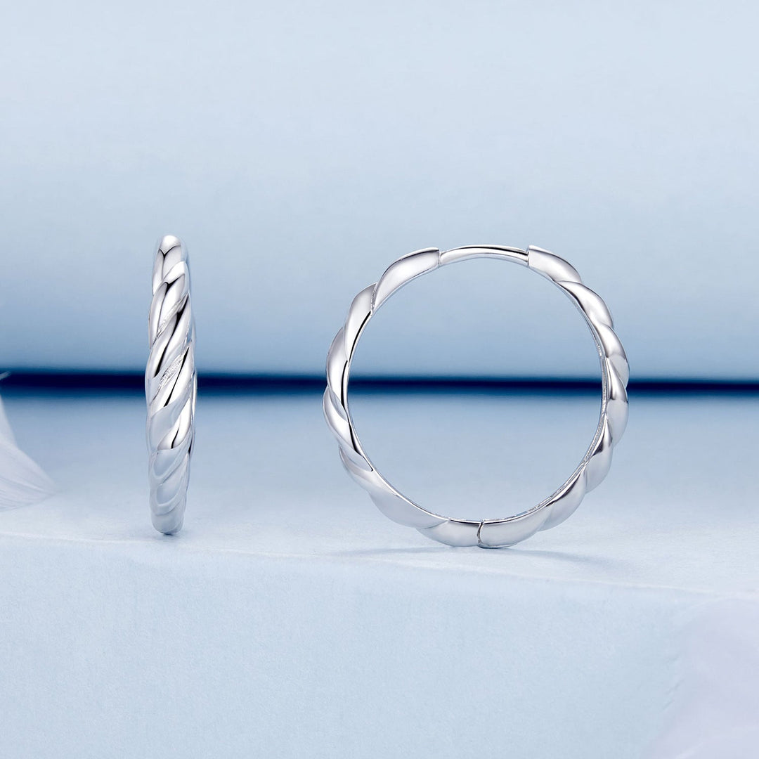 925 Sterling Silver Plated White Gold Earrings for Women - Size 11*3mm