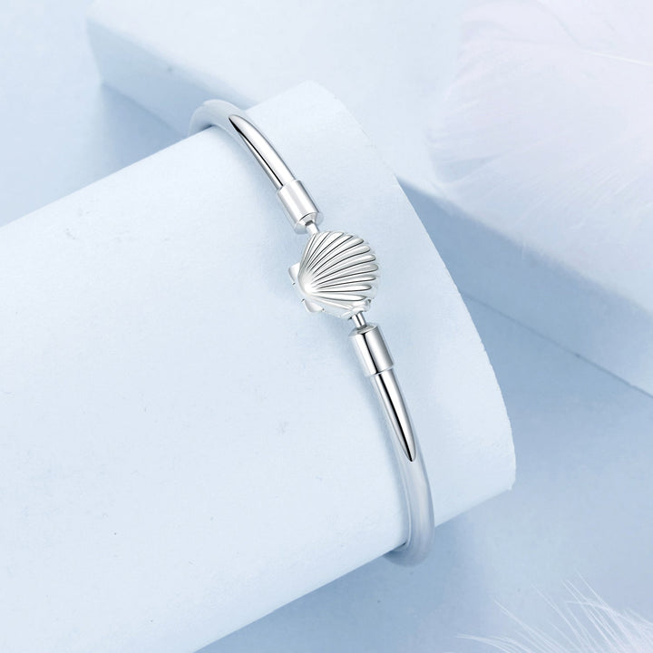 925 Sterling Silver White Gold Plated Bracelet 17.0 cm Inner Diameter 55mm for Women