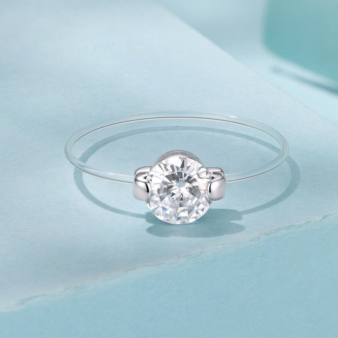 925 Sterling Silver White Gold Plated CZ Ring Size 6 for Women
