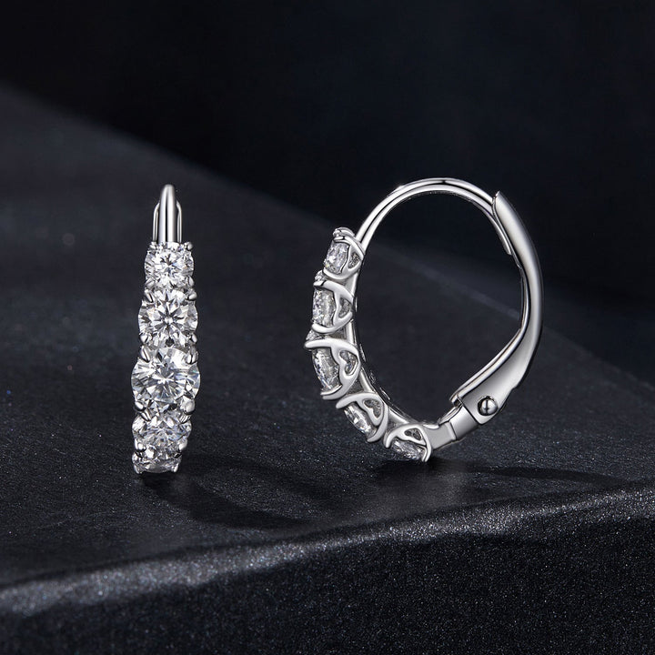 925 Sterling Silver Moissanite Earrings 13*4mm for Women
