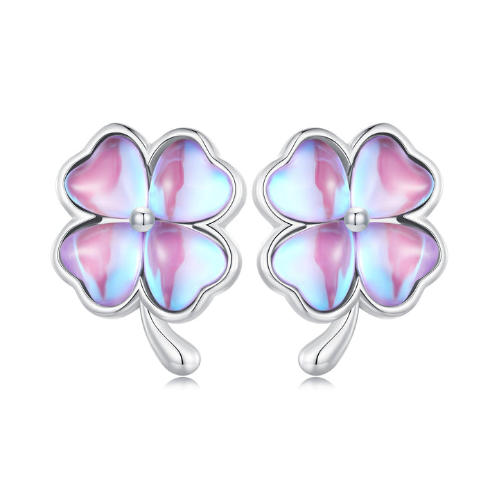 925 Sterling Silver Transparent Glass Earrings for Women