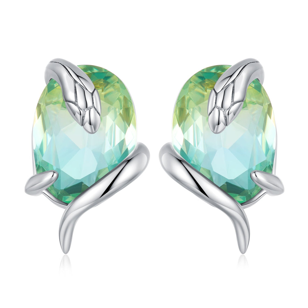 925 Sterling Silver Transparent Glass Earrings for Women