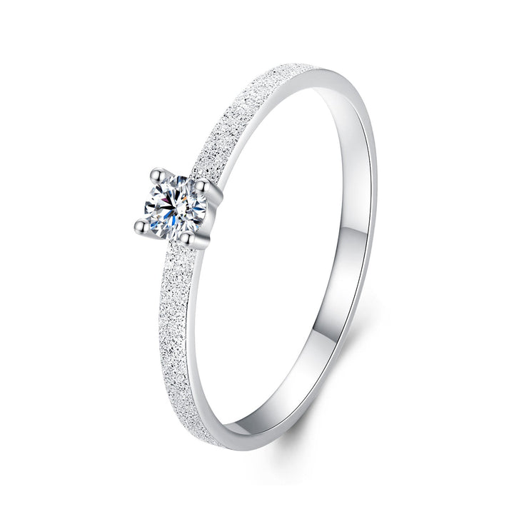 925 Sterling Silver &amp; Moissanite Size 6 Ring with 0.1ct Moissanite