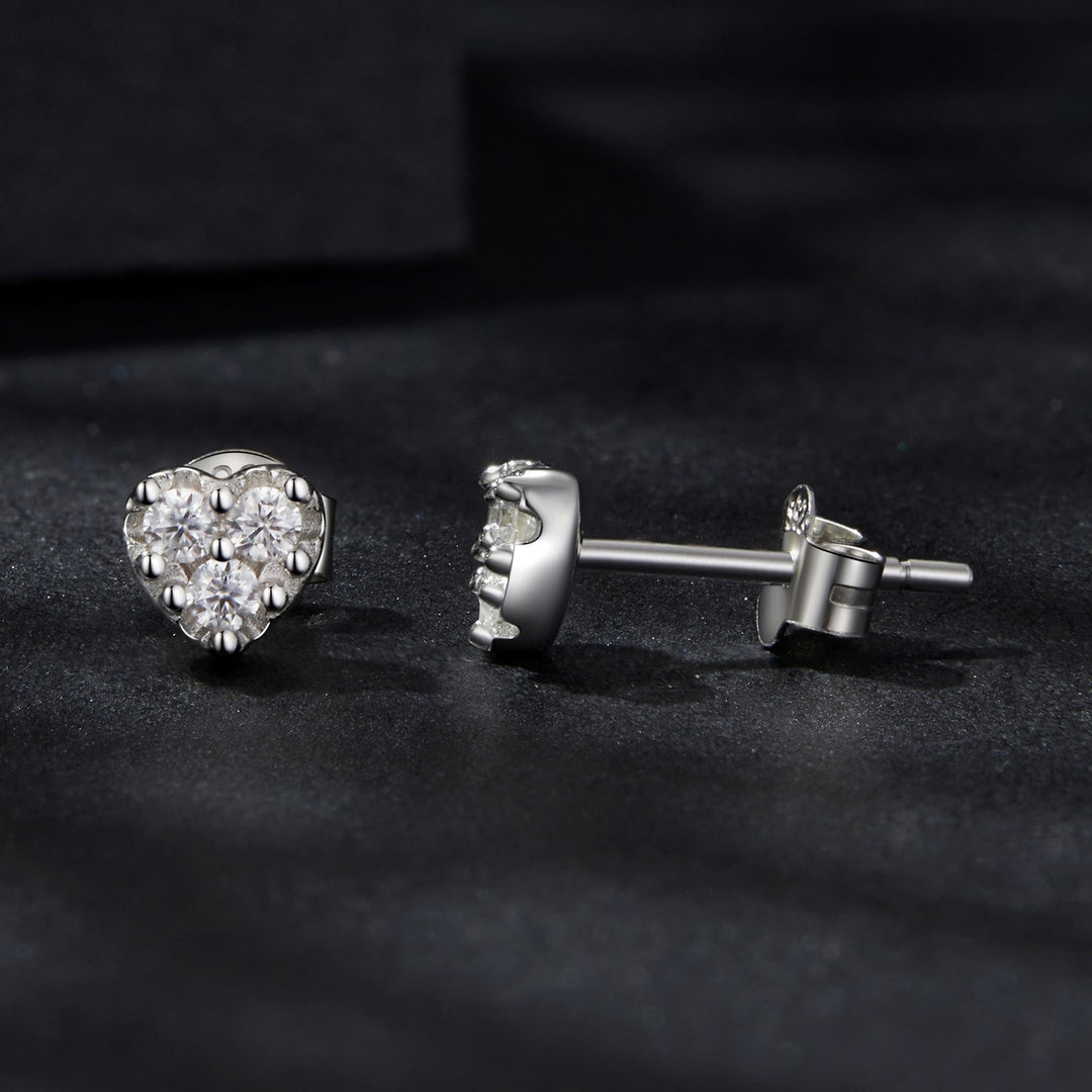 925 Sterling Silver Moissanite 0.03 Carat Earrings for Women